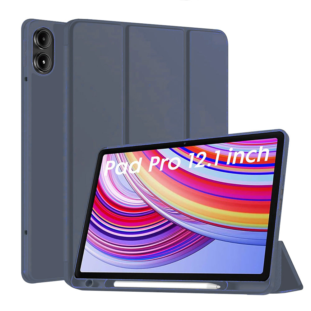 Techsuit - Flex Trifold (with Pencil Holder) - Xiaomi Redmi Pad Pro / Redmi Pad Pro 5G / Poco Pad - Dark Blue