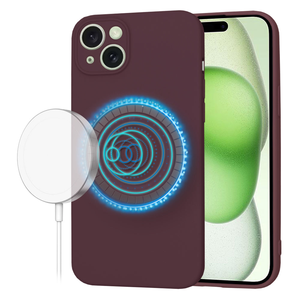 Techsuit - SoftFlex MagSafe - iPhone 15 Plus - Plum Red
