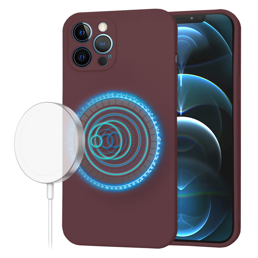 Techsuit - SoftFlex MagSafe - iPhone 12 Pro Max - Plum Red