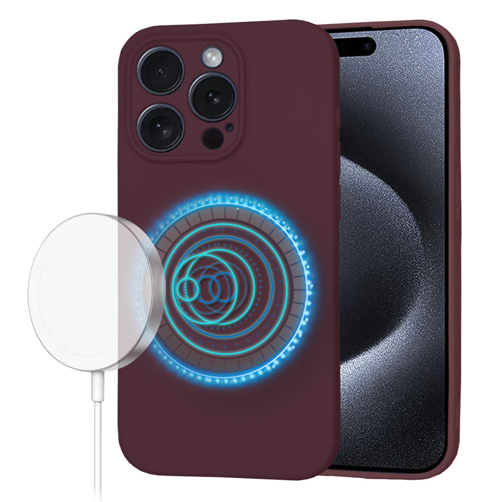 Techsuit - SoftFlex MagSafe - iPhone 15 Pro - Plum Red