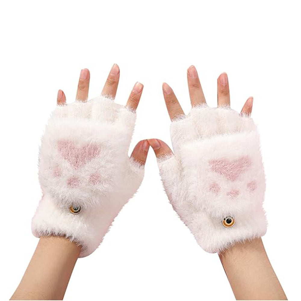 Techsuit - Gloves (ST0017) - from Mink Fur, Size 17cm - White