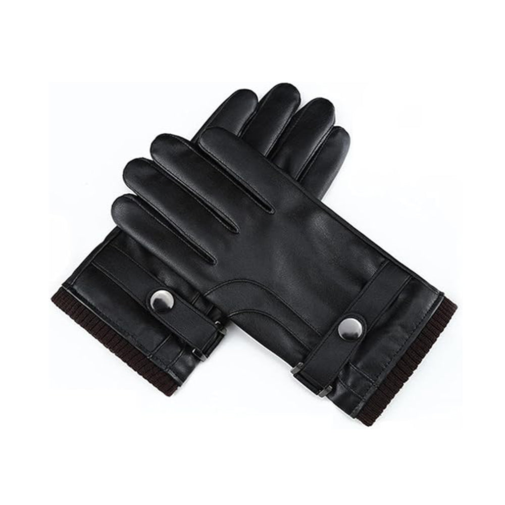 Techsuit - Touchscreen Gloves (OG102) - PU, Elegant Design, Windproof, Free Size - Black