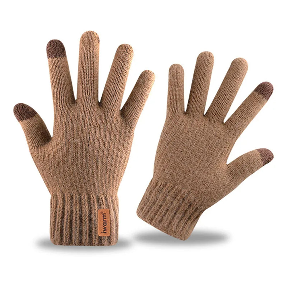 Iwarm - Gloves (ST0016) - from Alpaca Wool, Size 22cm - Coffee