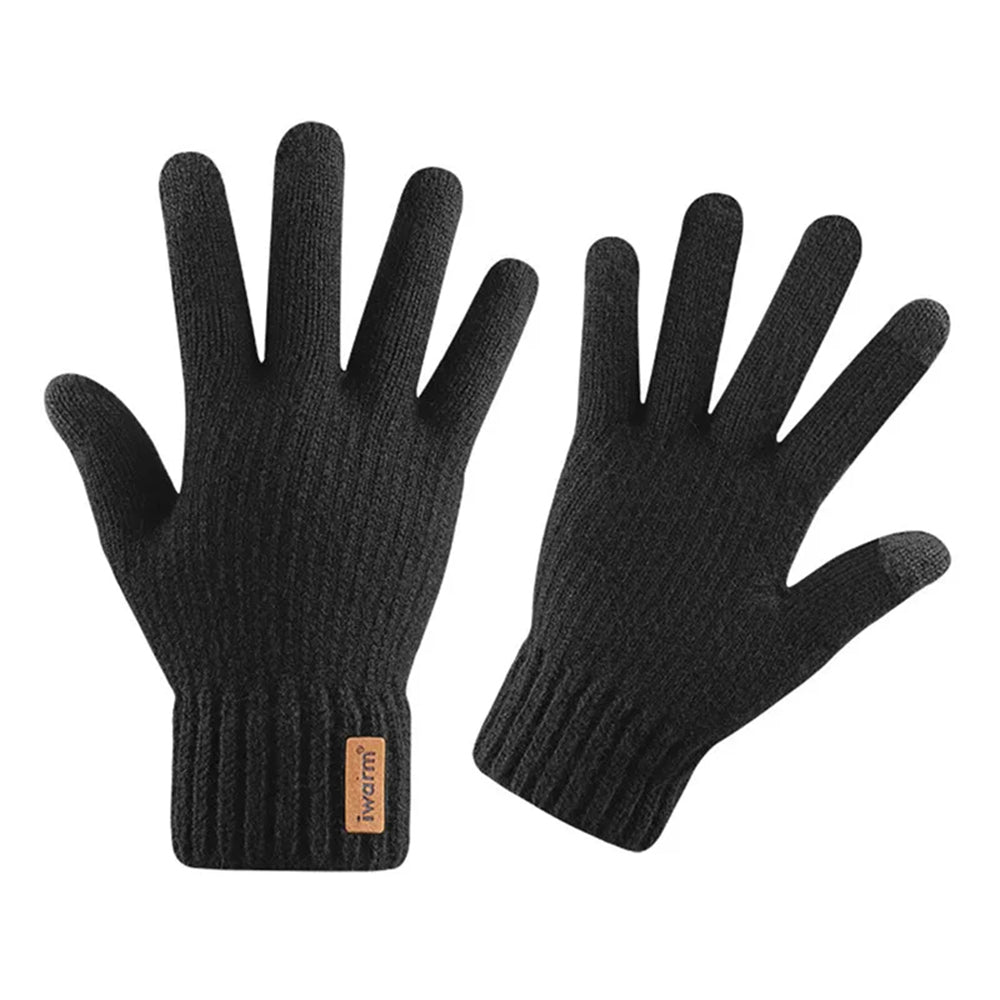 Iwarm - Gloves (ST0016) - from Alpaca Wool, Size 22cm - Black