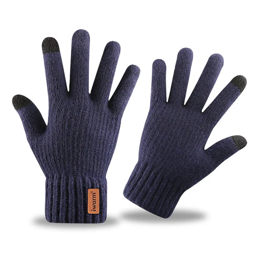 Iwarm - Gloves (ST0016) - from Alpaca Wool, Size 22cm - Navy Blue