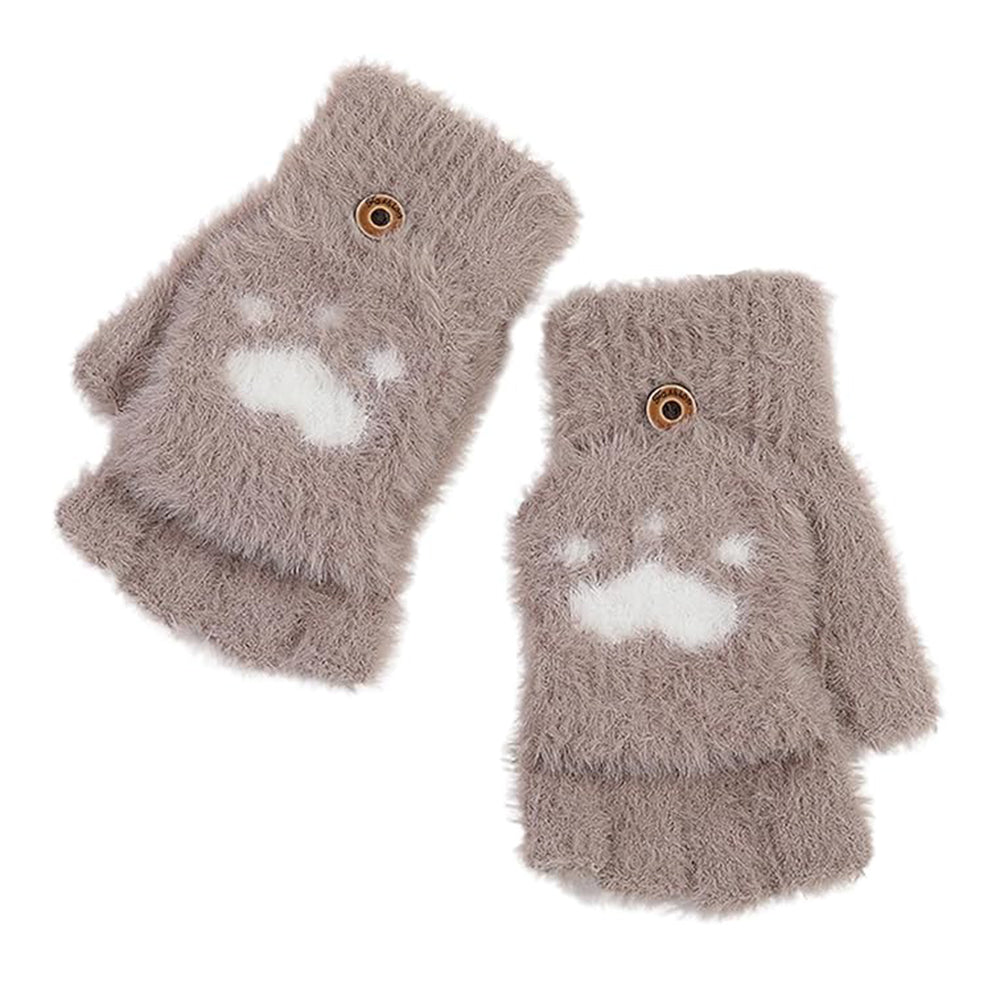 Techsuit - Gloves (ST0017) - from Mink Fur, Size 17cm - Khaki