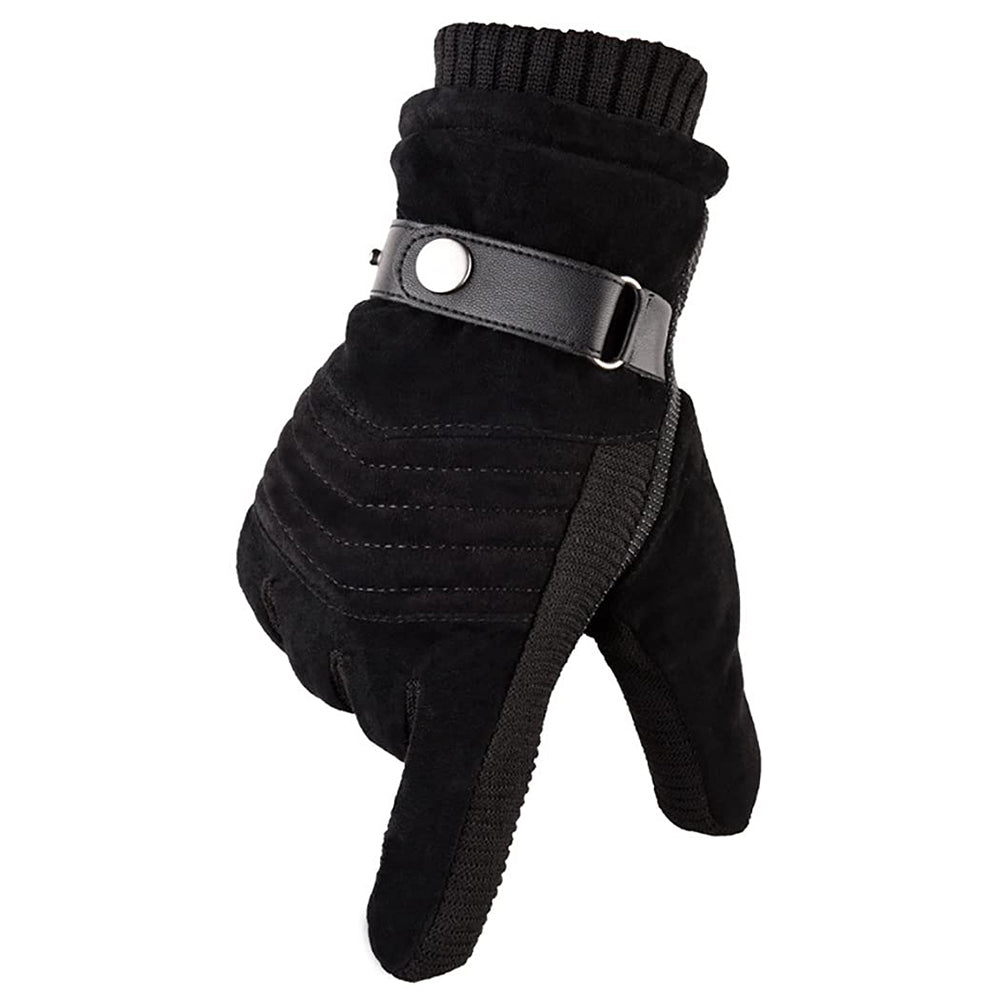 Techsuit - Touchscreen Gloves (OG101) - PU, Soft and Warm, Free Size - Black