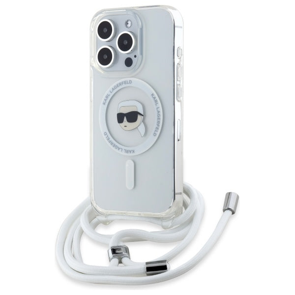 Karl Lagerfeld - IML Crossbody MagSafe (KLHMP16XHCKHNT) - iPhone 16 Pro Max - Transparent Karl Head