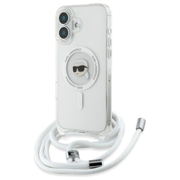 Karl Lagerfeld - IML Crossbody MagSafe (KLHMP16SHCKHNT) - iPhone 16 - Transparent Karl Head