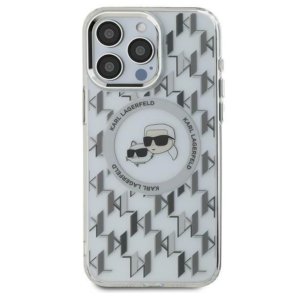 Karl Lagerfeld - IML MagSafe (KLHMP15SHMCKMHT) - iPhone 15 - Clear Monogram Karl&Choupette Head