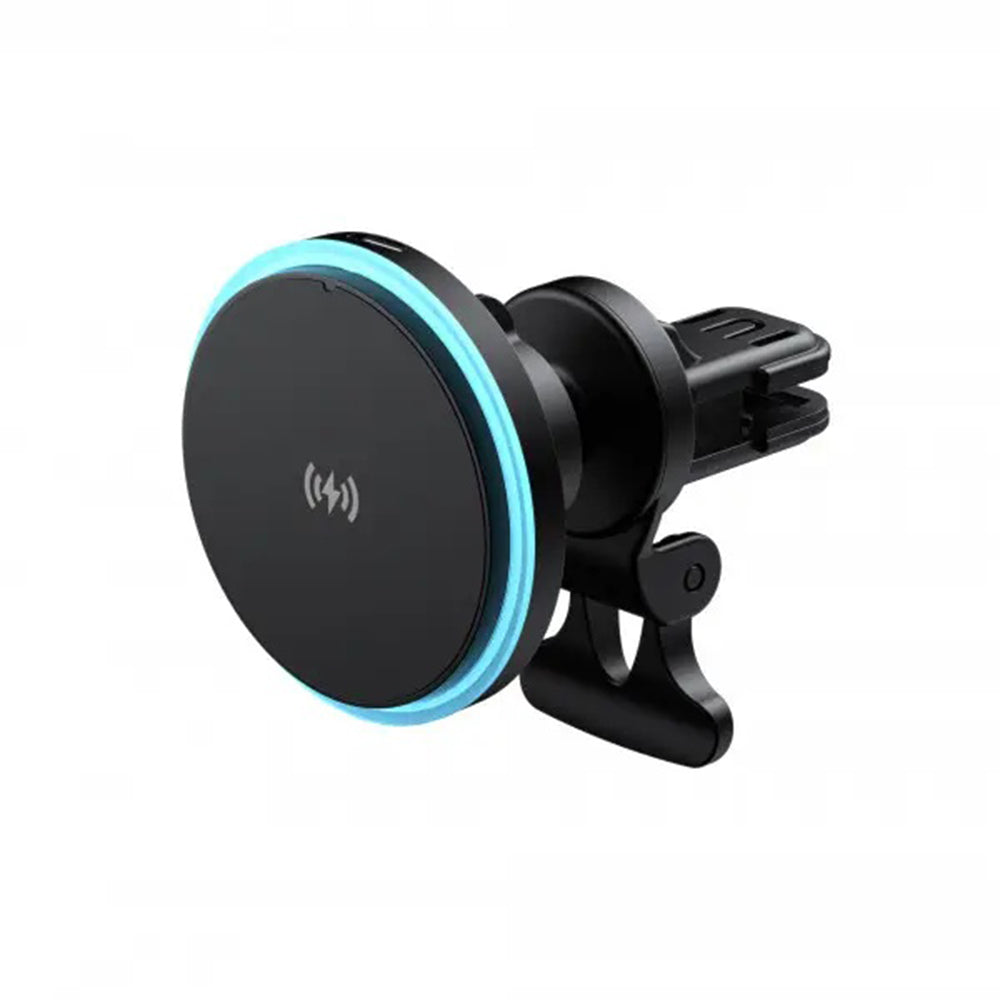 Havit - Car Holder with Wireless Charging (W3032) - with Blue Light, for Air Vent, 15W - Black