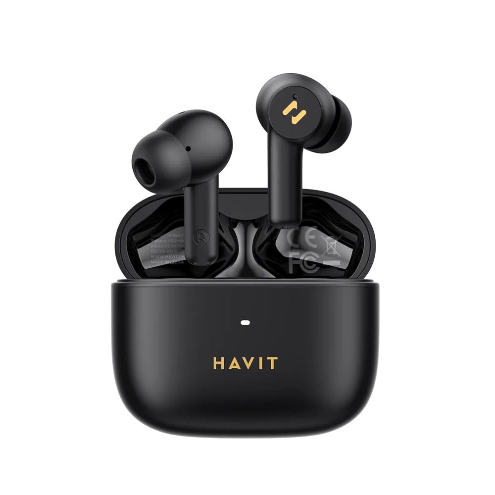 Havit - Wireless Earbuds (TW958 Pro) - Bluetooth 5.3, with Microphone, TWS, ANC Type-C, 500mAh, IPX4 Waterproof - Black