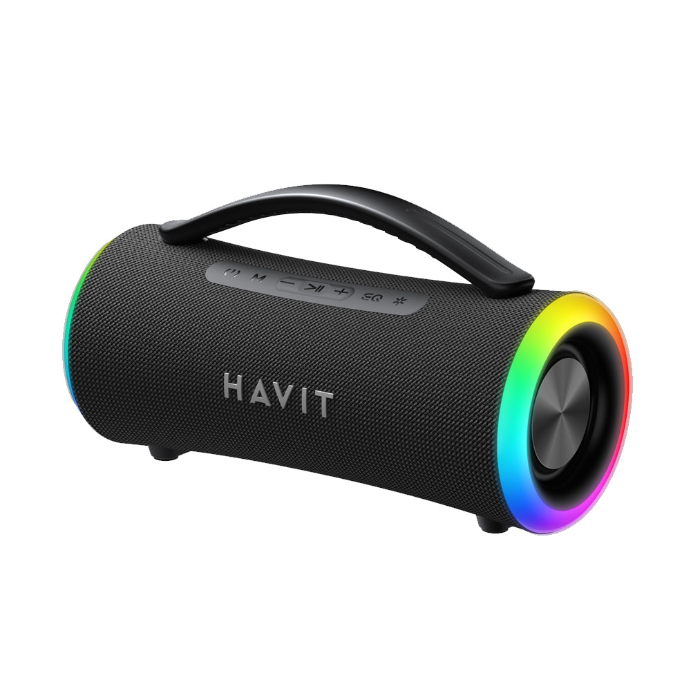 Havit - Wireless Speaker (SK834BT) - Type-C, Bluetooth 5.3, TWS, TF, FM, USB, RGB Lights, IPX6, 4000mAh - Black
