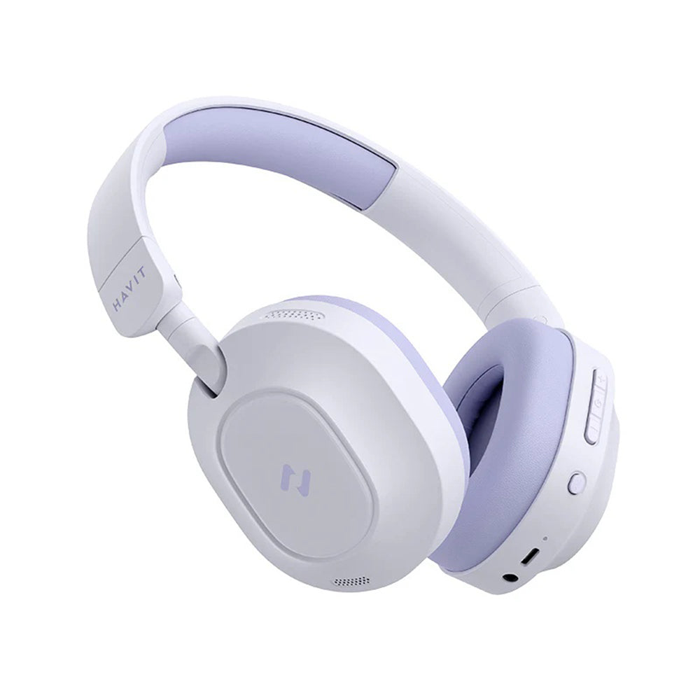 Havit - Wireless Headphones (H668BT) - Bluetooth 5.4, Noise Cancelling, Foldable, Multipoint, Hi-Res, 500mAh, Type-C - Purple