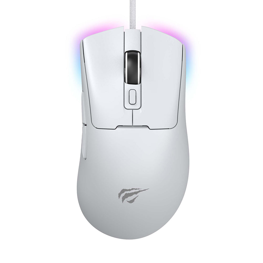Havit - Wired Gaming Mouse (MS966) -  with RGB Lights, 800/1600/3200/6400/8000/12000 DPI, 1.6m, 5V - White