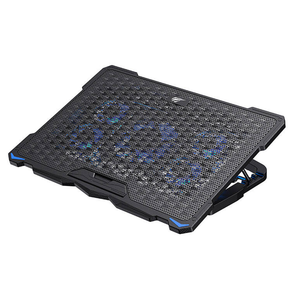 Havit - Cooling Pad (F2076) - for Laptop 17", 2 x USB, 1200 - 2400rpm, 20dB, 5 Fans, Adjustable - Black