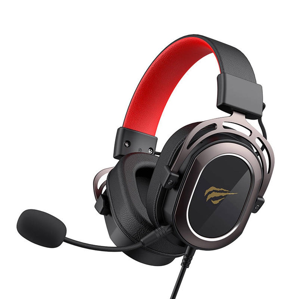 Havit - Gaming Headphones (H2008d) - 3.5mm Jack, Detachable Microphone, Adjustable - Black / Red