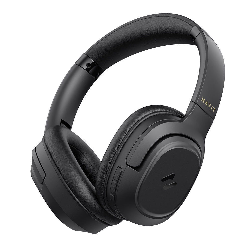 Havit - Wireless Headphones (H612BT) - On-ear, Bluetooth 5.4, Noise Cancelling, Foldable, 400mAh, Type-C - Black