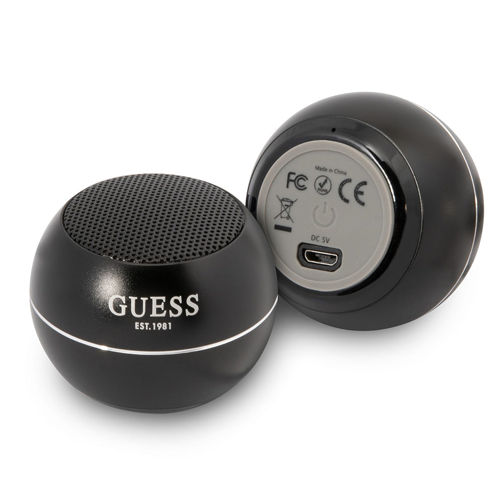 Guess - Wireless Mini Speaker (GUWSALGEK) - Bluetooth 5.0, 3W, 300mAh, 4H - Black
