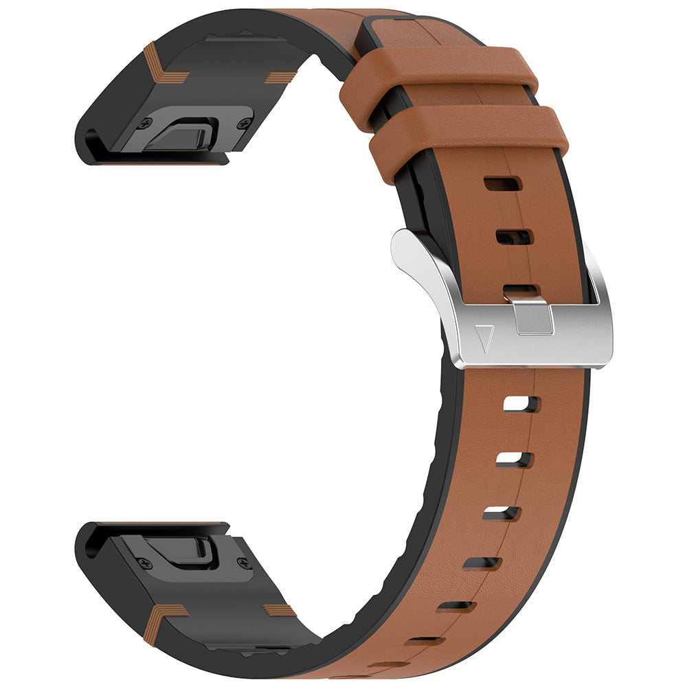 Techsuit - Watchband QuickFit 26mm (W071) - Garmin Fenix 3/3 HR/5X/5X Plus/6X/6X Pro/7X/7X Pro Solar - Brown