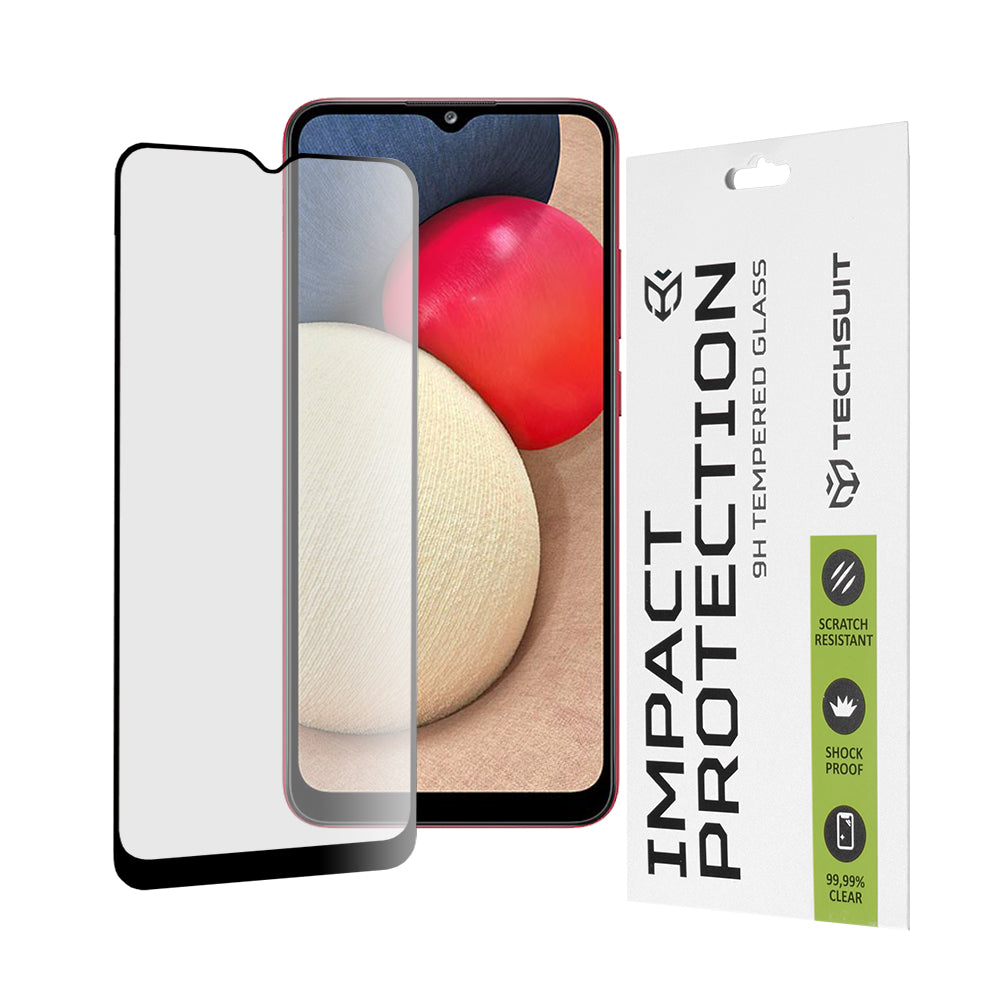 Techsuit - 111D Full Cover / Full Glue Glass - Samsung Galaxy A02s / A03 / A03s / A03 Core / A04e / M04 - Black