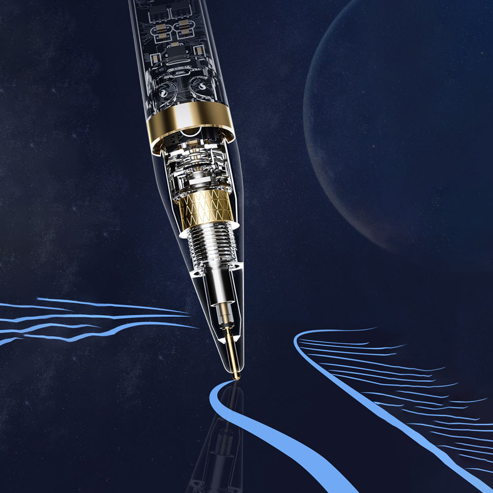 Techsuit - Premium Stylus Pen (C10 Pro) - for iPad 2018+, Digital Magnetic Charging, Capacitive - Transparent / Black