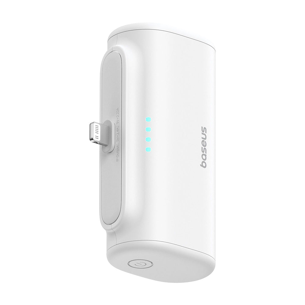 Baseus - Power Bank (P10068307213-00) - Lightning, Compact Design, 20W, 5000mAh, with Cable Type-C - White