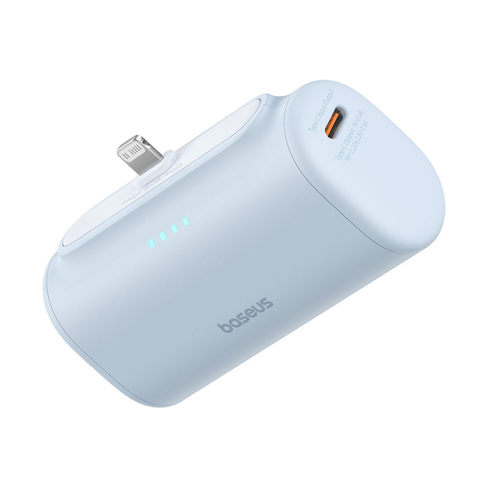 Baseus - Power Bank (P10068307313-00) - Lightning, Compact Design, 20W, 5000mAh, with Cable Type-C - Bleu