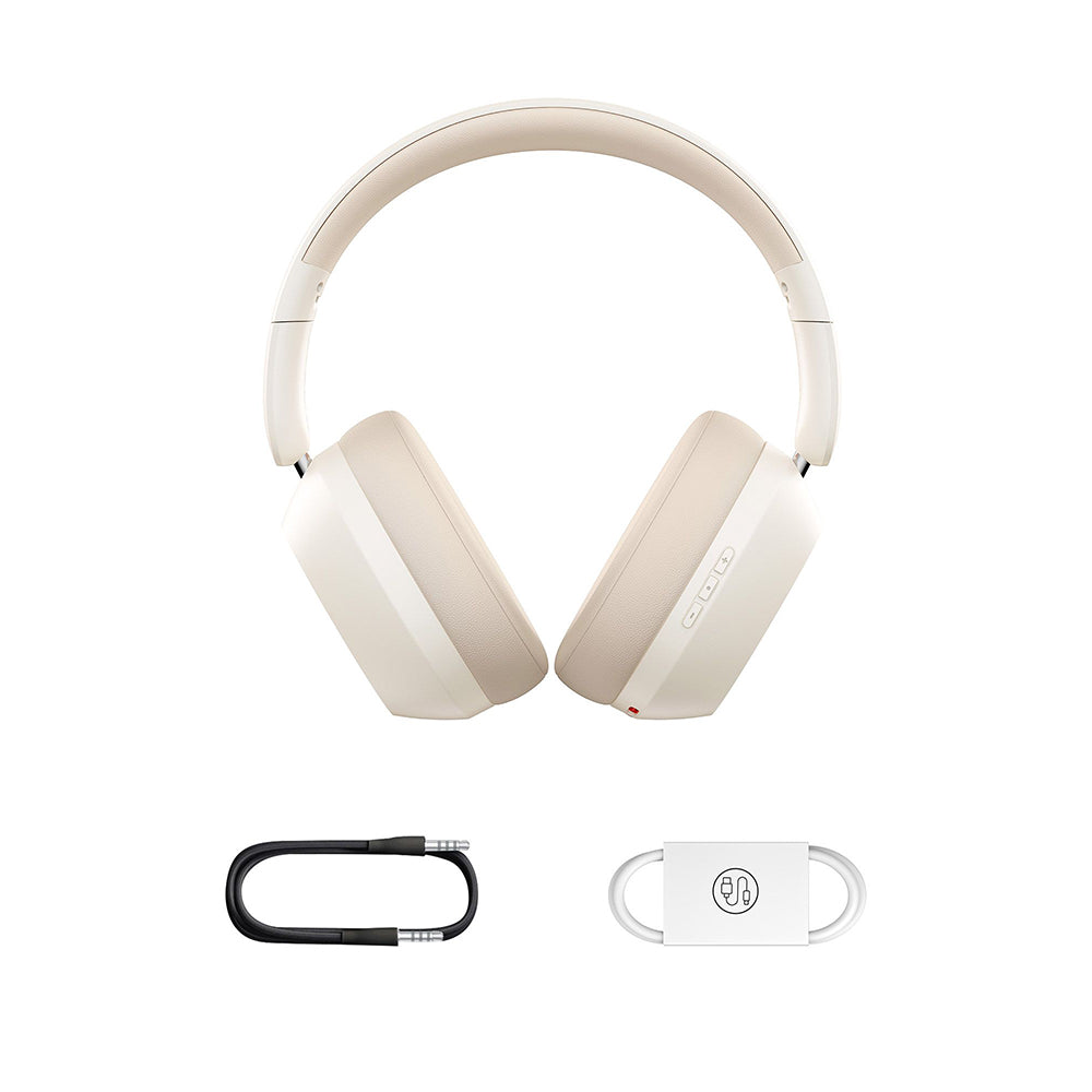 Baseus - Wireless Headphones Bass 35 Max (A00070800221-00) - On-ear, Bluetooth 5.3, Sound Isolation, Foldable - Stellar White