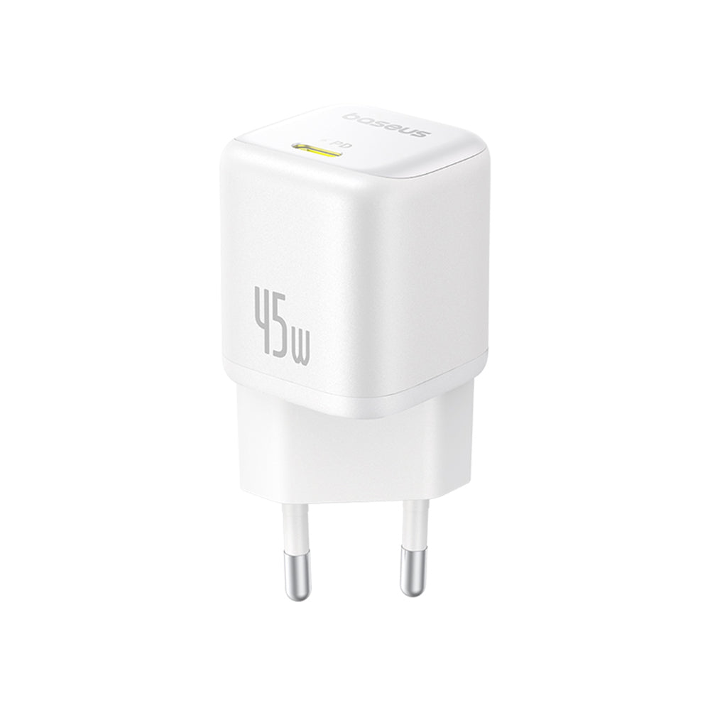 Baseus - Wall Charger PicoGo (P10176800213-00) - GaN, Fast Charging, 45W, USB-C - Moon White