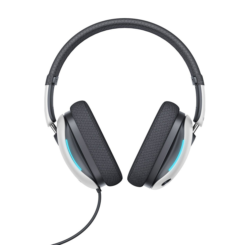 Baseus - Gaming Headphones GoPlay 1 Max (A00181003213-00) - with Microphone, In-Line Cable Controls, LED Light - Moon White