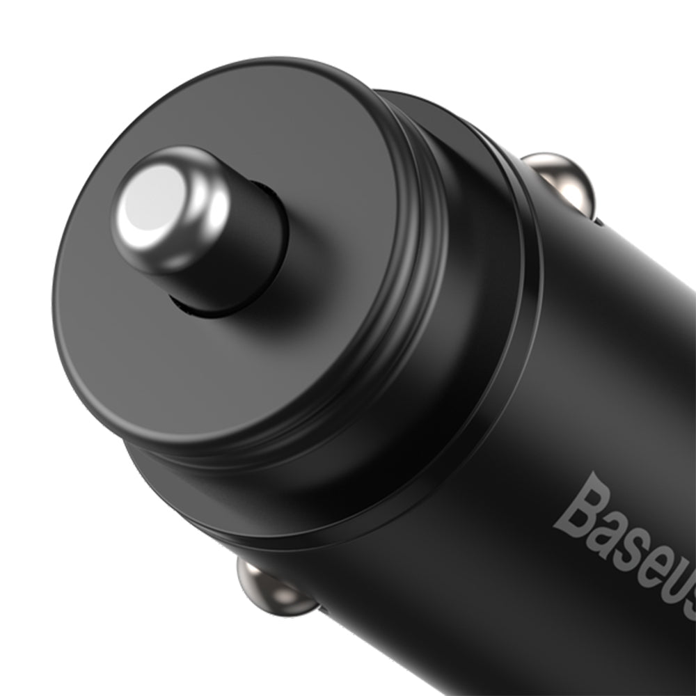 Baseus - Car Charger Circular Metal (CCALL-BS01) - Type-C, USB, PPS 30W, Multi Protocol - Black