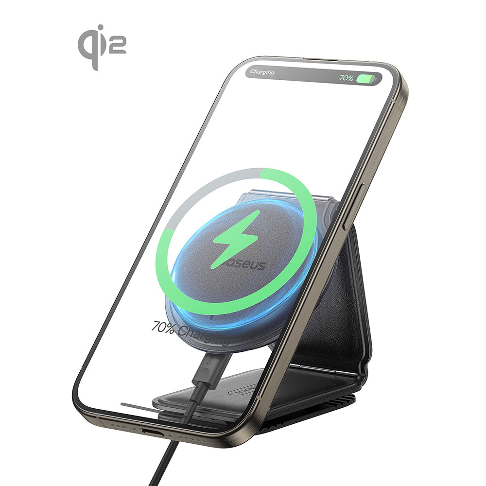 Baseus - Car Holder with Wireless Charging PrimeTrip C02 (C40169003111-00) - Magnetic Grip for Dashboard, 15W - Cluster Black