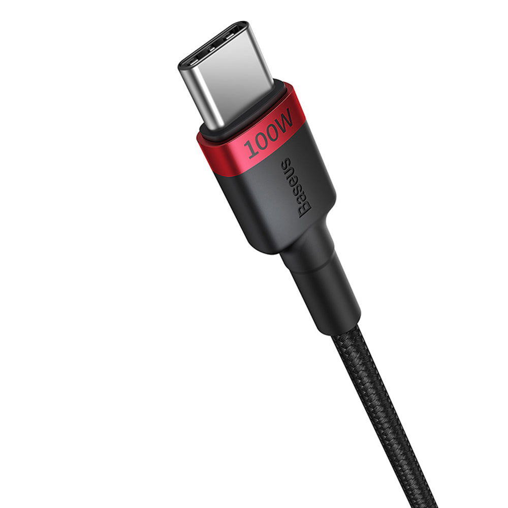 Baseus - (2 pack) Data Cable Cafule (P10318306003-00) - Type-C to Type-C, Fast Charging, 100W, 5A, 1m - Black/Red, Black/Grey