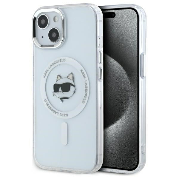 Karl Lagerfeld - IML MagSafe (KLHMP15MHLSCHH) - iPhone 15 Plus - White Metal Choupette`s Head