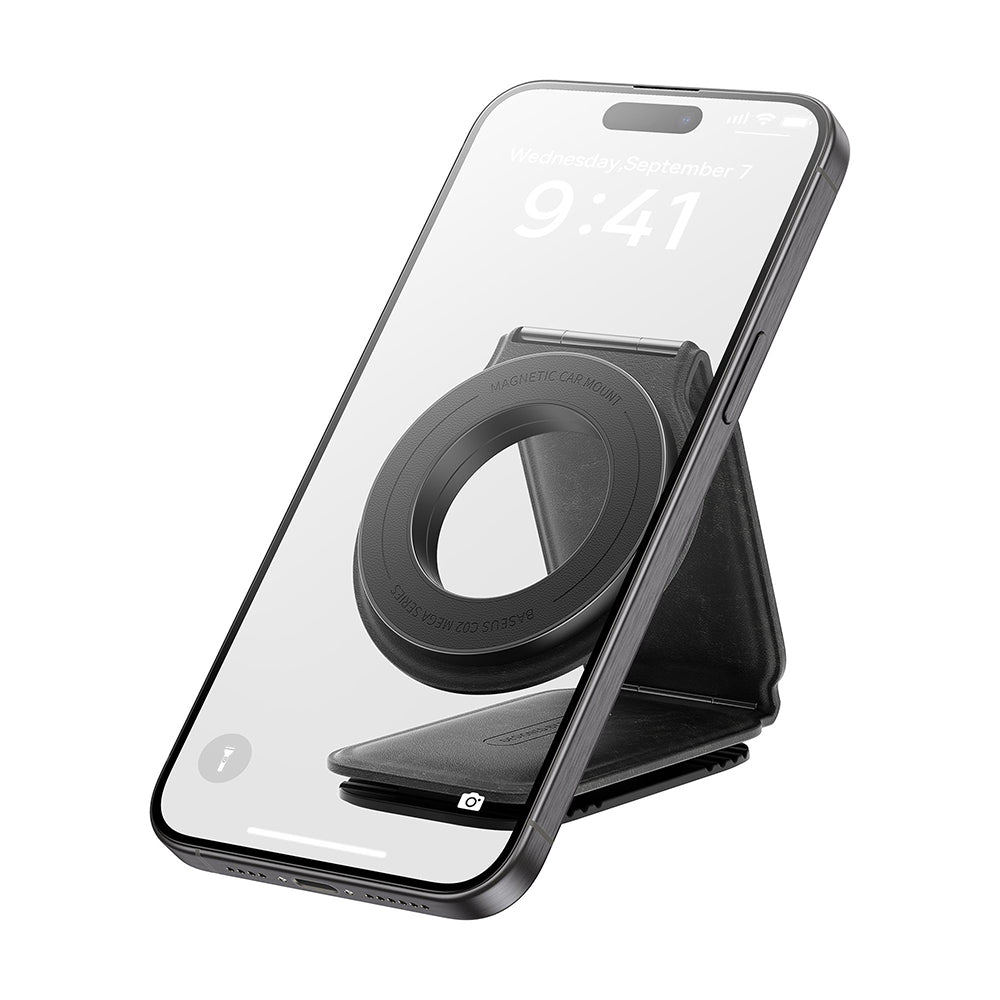 Baseus - Car Holder PrimeTrip Series C02 (C40169002113-00) - PU Leather, 360°, 25N, Versatile Mounting Option - Cluster Black