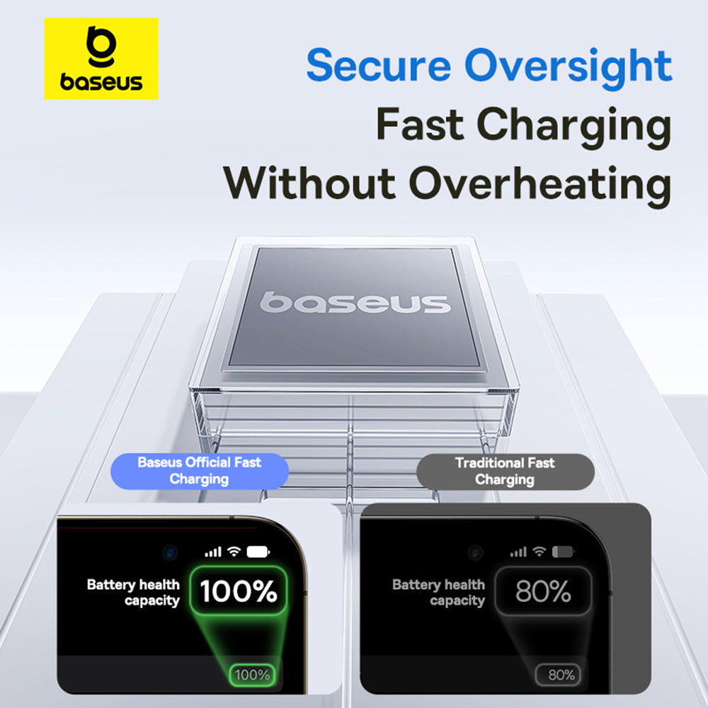 Baseus - Data Cable Display 2 (P10382703211-00) - Fast Charging, Type-C to Lightning, Digital Display, 20W, 1m - Moon White