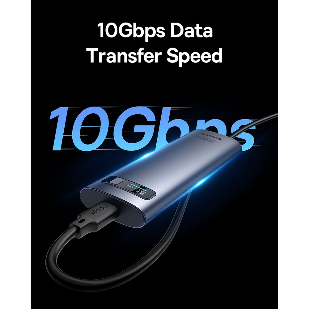 Baseus - SSD Enclosure FlyJoy Series (B00760600811-02) - Type-C, 10Gbps, 1G Read/Write, M.2NVME/SATA Compatible - Space Grey