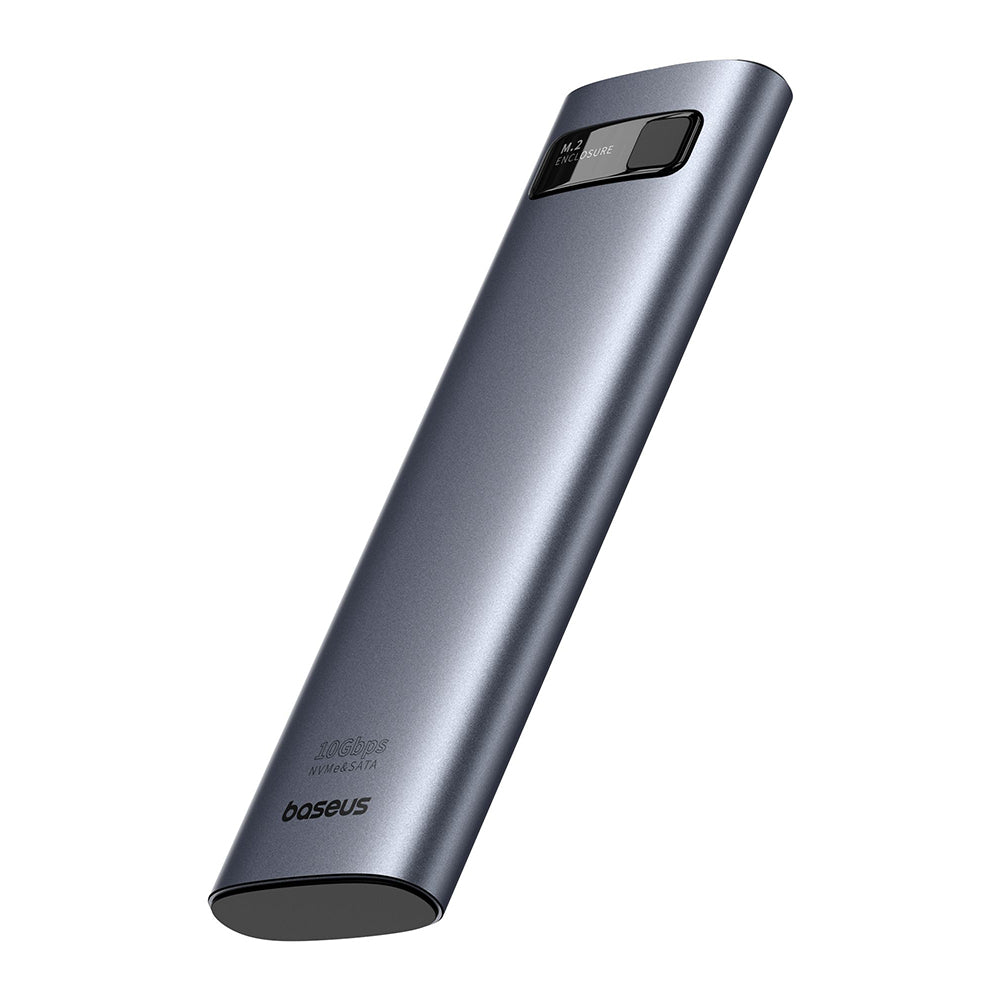 Baseus - SSD Enclosure FlyJoy Series (B00760600811-02) - Type-C, 10Gbps, 1G Read/Write, M.2NVME/SATA Compatible - Space Grey