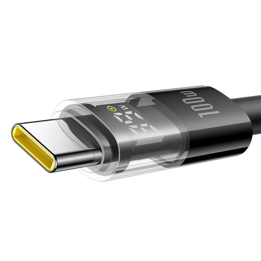 Baseus - Data Cable Display 2 (P10382701111-00) - Fast Charging, USB to Type-C, Digital Display, 100W, 2m - Cosmic Black