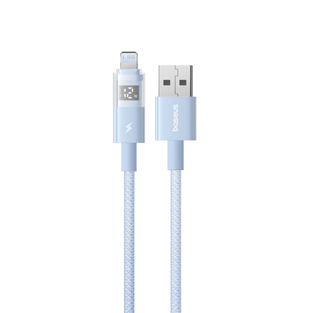 Baseus - Data Cable Display 2 (P10382700311-00) - USB to Lightning, Fast Charging, Digital Display, 2.4A, 1m - Galaxy Blue