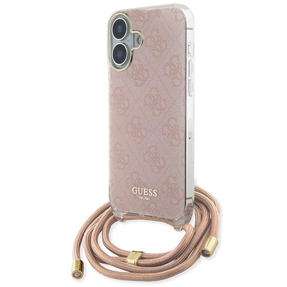 Guess - Crossbody Cord 4G Print (GUHCP16SHC4SEP) - iPhone 16 - Pink