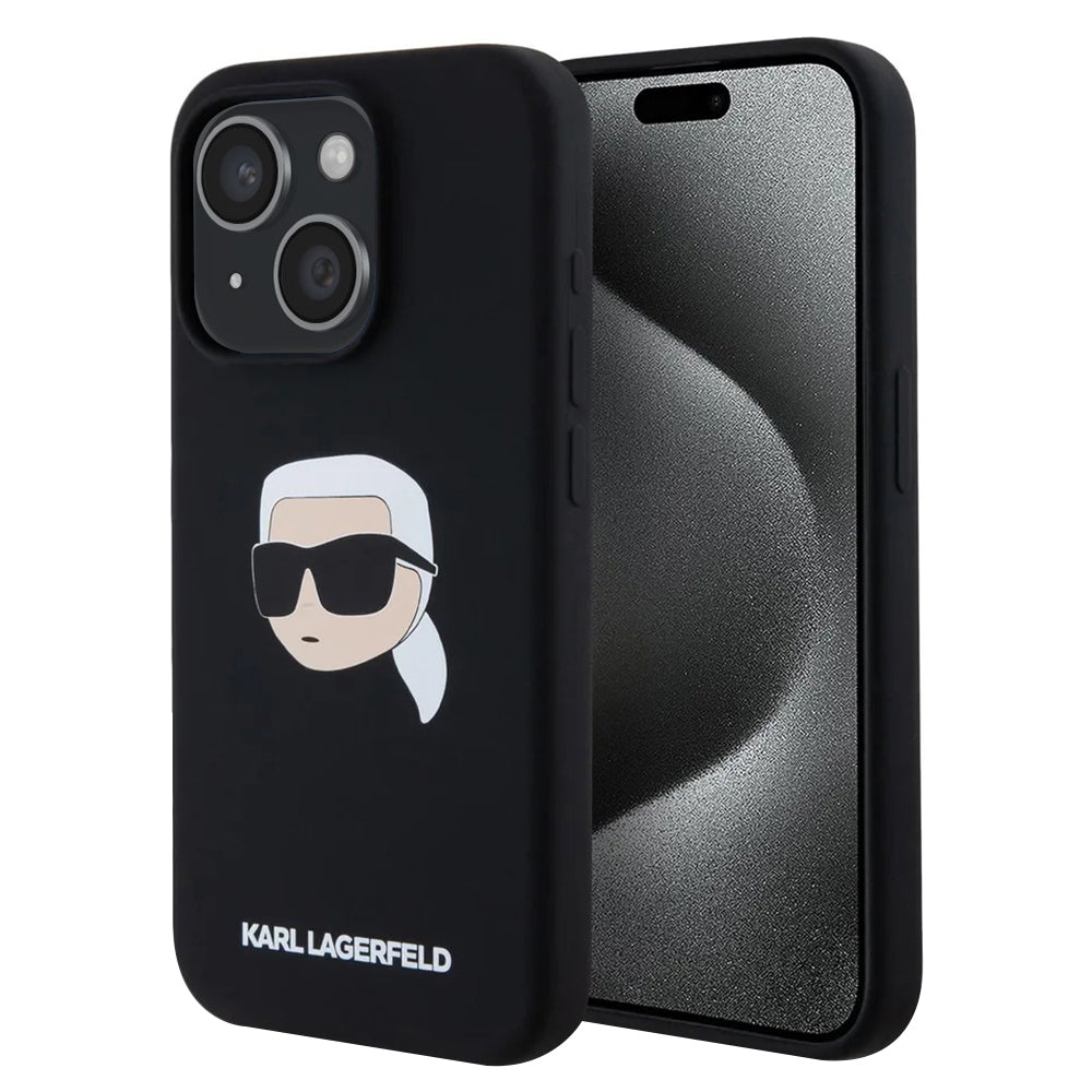 Karl Lagerfeld - Silicone MagSafe (KLHMP15SSKHPPLK) - iPhone 15 - Karl`s Head