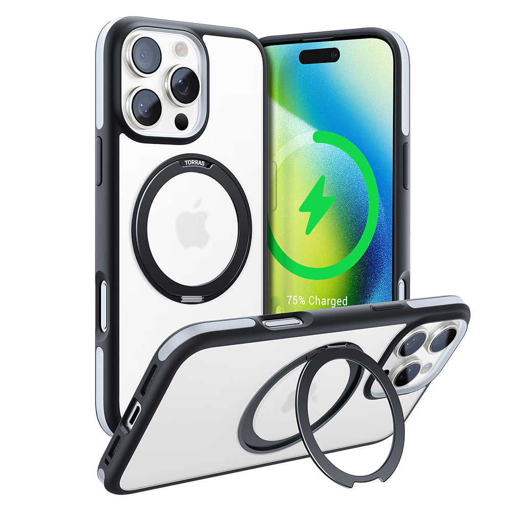 Torras - Ostand R Fusion MagSafe Series - iPhone 16 Pro - Black
