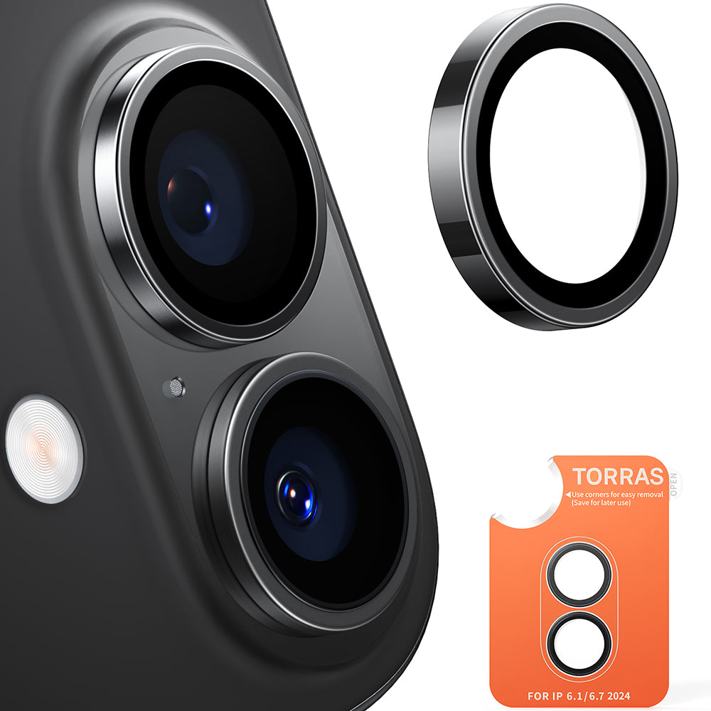 Torras - Lensguard Camera Protector - iPhone 16 / iPhone 16 Plus - Black
