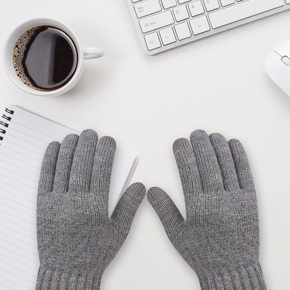 Techsuit - Gloves (ST0015) - from Alpaca Wool, Size 21cm - Light Gray