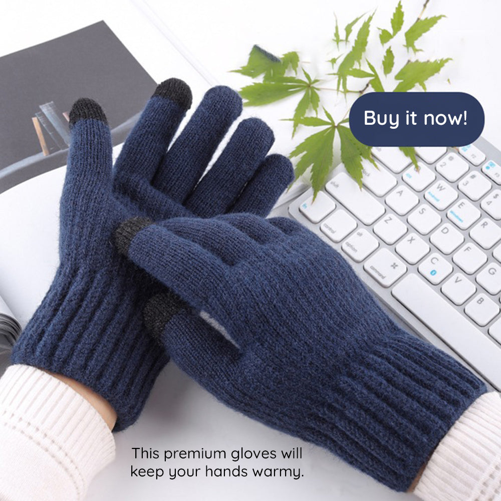Techsuit - Gloves (ST0012) - from Alpaca Wool, Size 22cm - Dark Grey