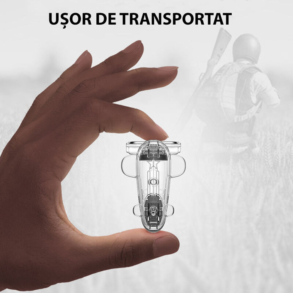 Baseus - Mobile Game Controllers (ACPBCJ-02) - Shooting Triggers for Phone/Tablet, Adjustable Installation Position - Clear