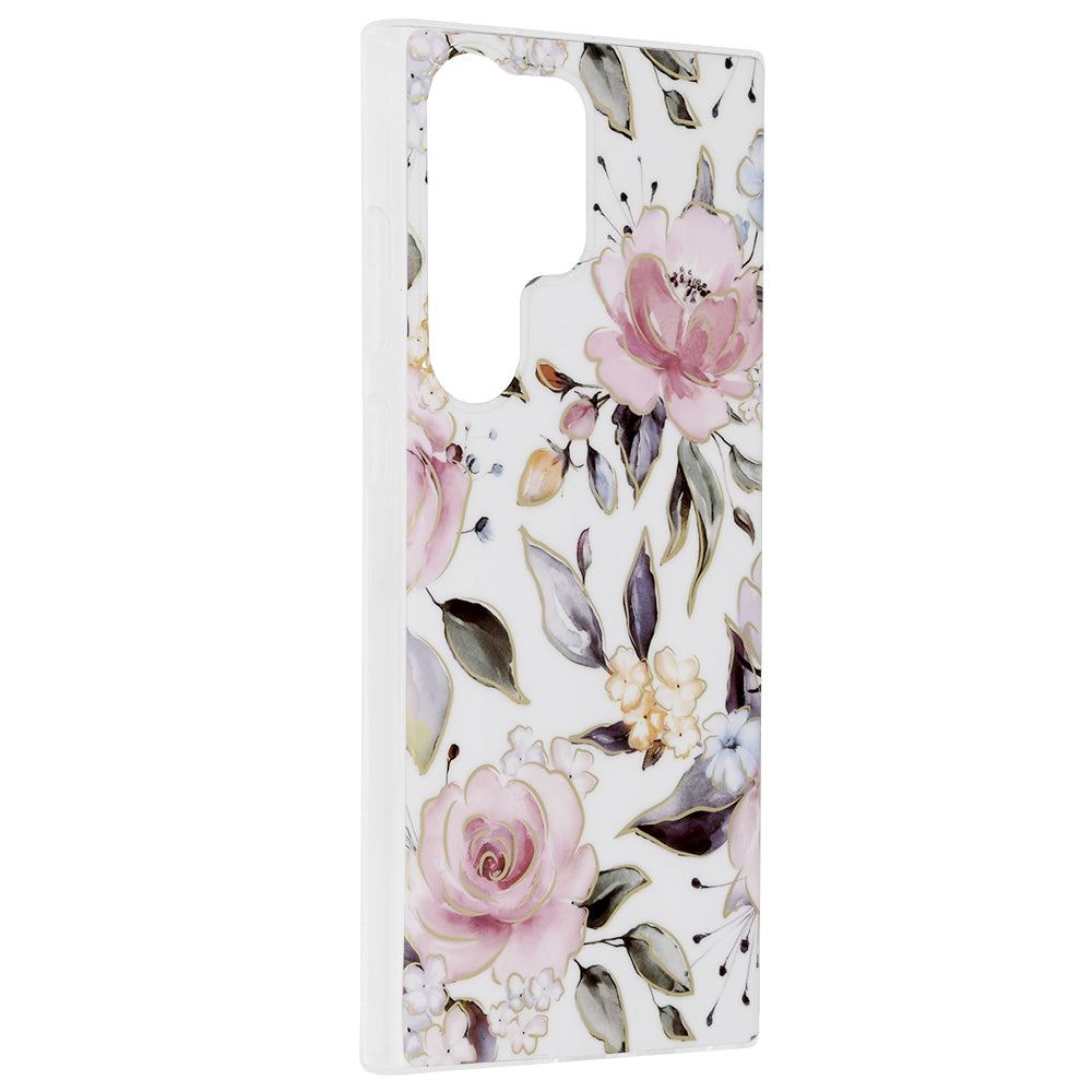 Techsuit - Marble Series - Samsung Galaxy S23 Ultra - Chloe White
