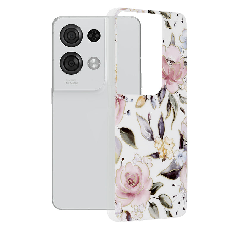 Techsuit - Marble Series - Oppo Reno8 Pro - Chloe White